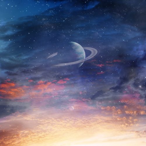 back-view-woman-astral-wallpaper